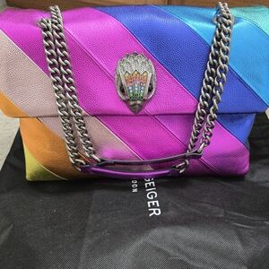 Kurt Geiger XXL Kensington Rainbow Quilted Leather Shoulder Bag
